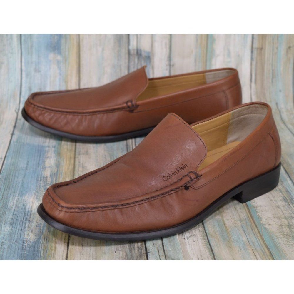 NOT AVAILABLE Brown Leather Loafers Size 10.5 Men's Slip On Shoes